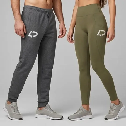 Sportifs portant des pantalons de training personnalisés