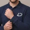 Polo bleu marine à manches longues avec logo brodé