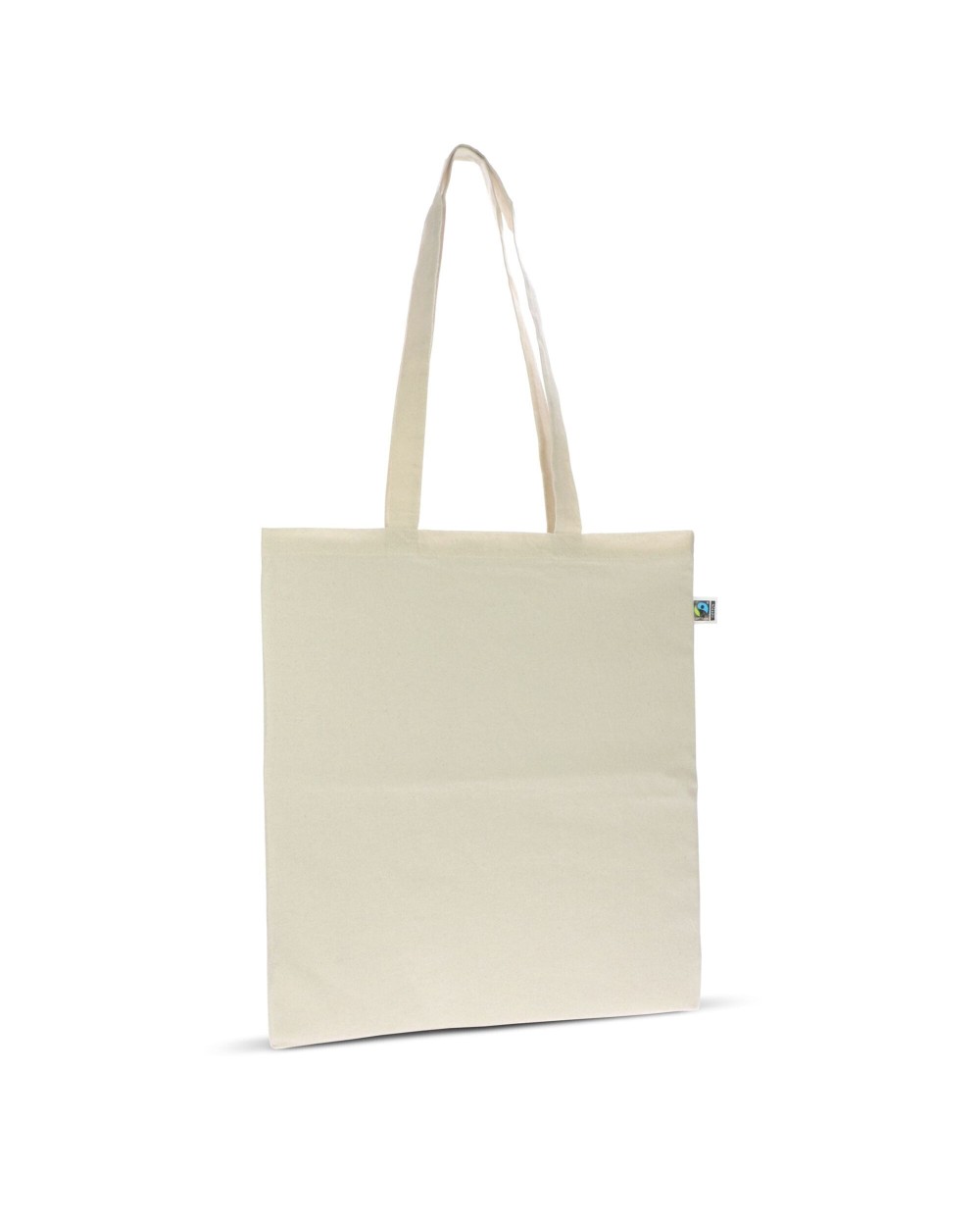 Tassen & Zakken 4DO Fairtrade katoenen tas ecru lang 140g/m² 38x42cm voor bedrukking &amp; borduring