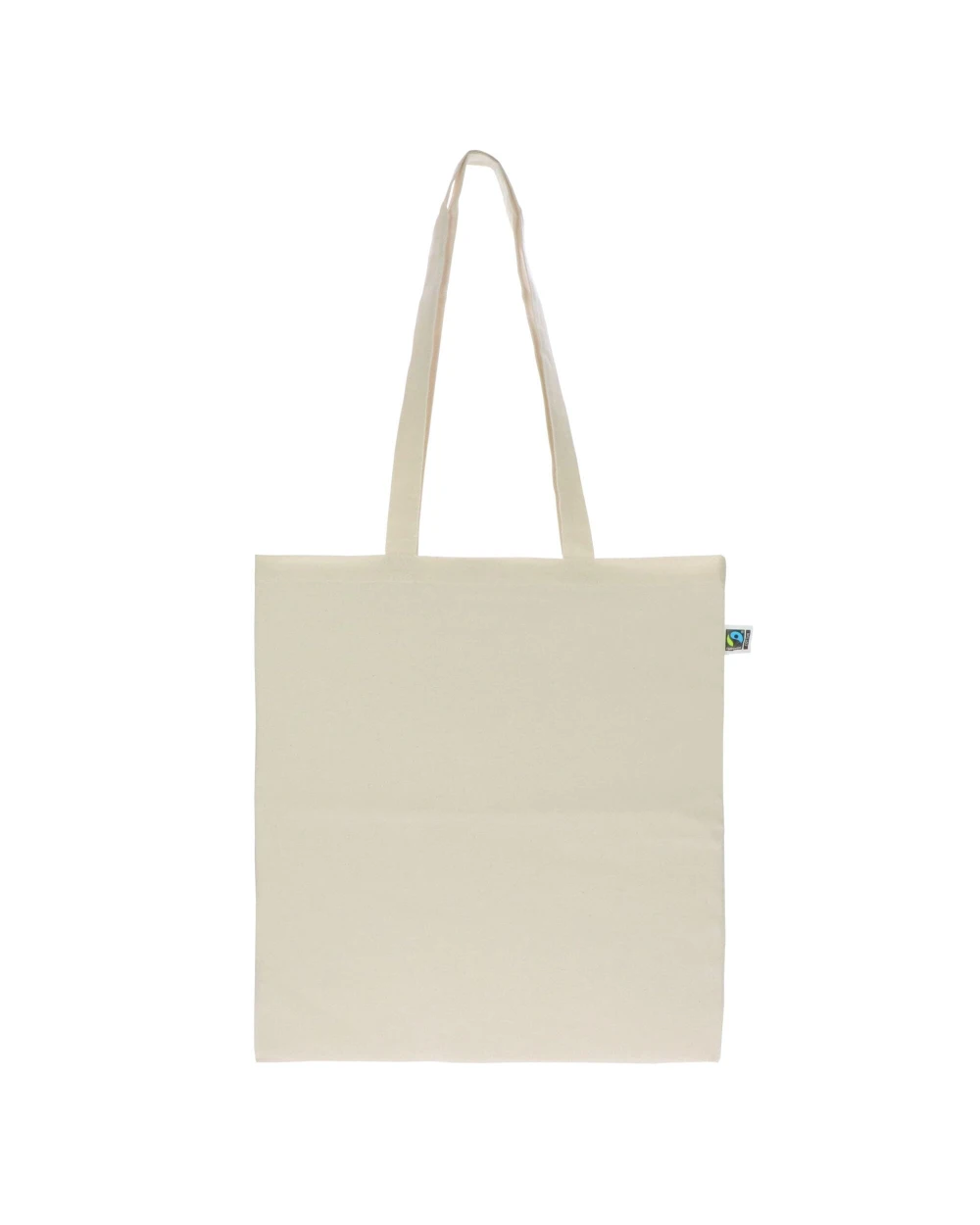 Tassen & Zakken 4DO Fairtrade katoenen tas ecru lang 140g/m² 38x42cm voor bedrukking &amp; borduring