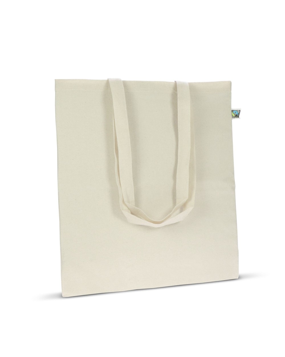 Tassen & Zakken 4DO Fairtrade katoenen tas ecru lang 140g/m² 38x42cm voor bedrukking &amp; borduring