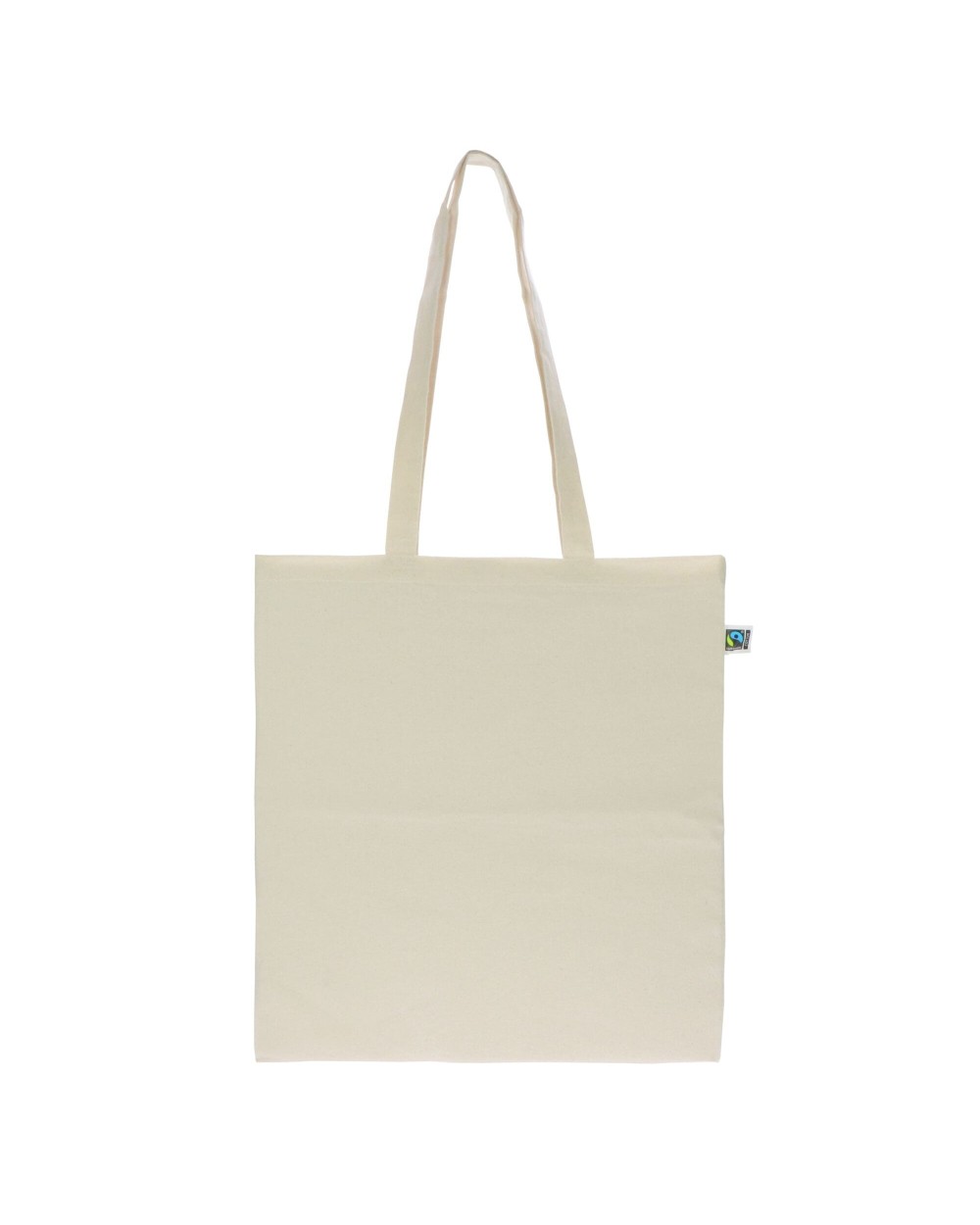 Tassen & Zakken 4DO Fairtrade katoenen tas ecru lang 140g/m² 38x42cm voor bedrukking &amp; borduring