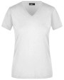 JAMES & NICHOLSON Ladies` Slim Fit V-T T-Shirts personalisierbar