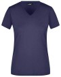 JAMES & NICHOLSON Ladies` Slim Fit V-T T-Shirts personalisierbar