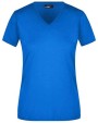 JAMES & NICHOLSON Ladies` Slim Fit V-T T-Shirts personalisierbar