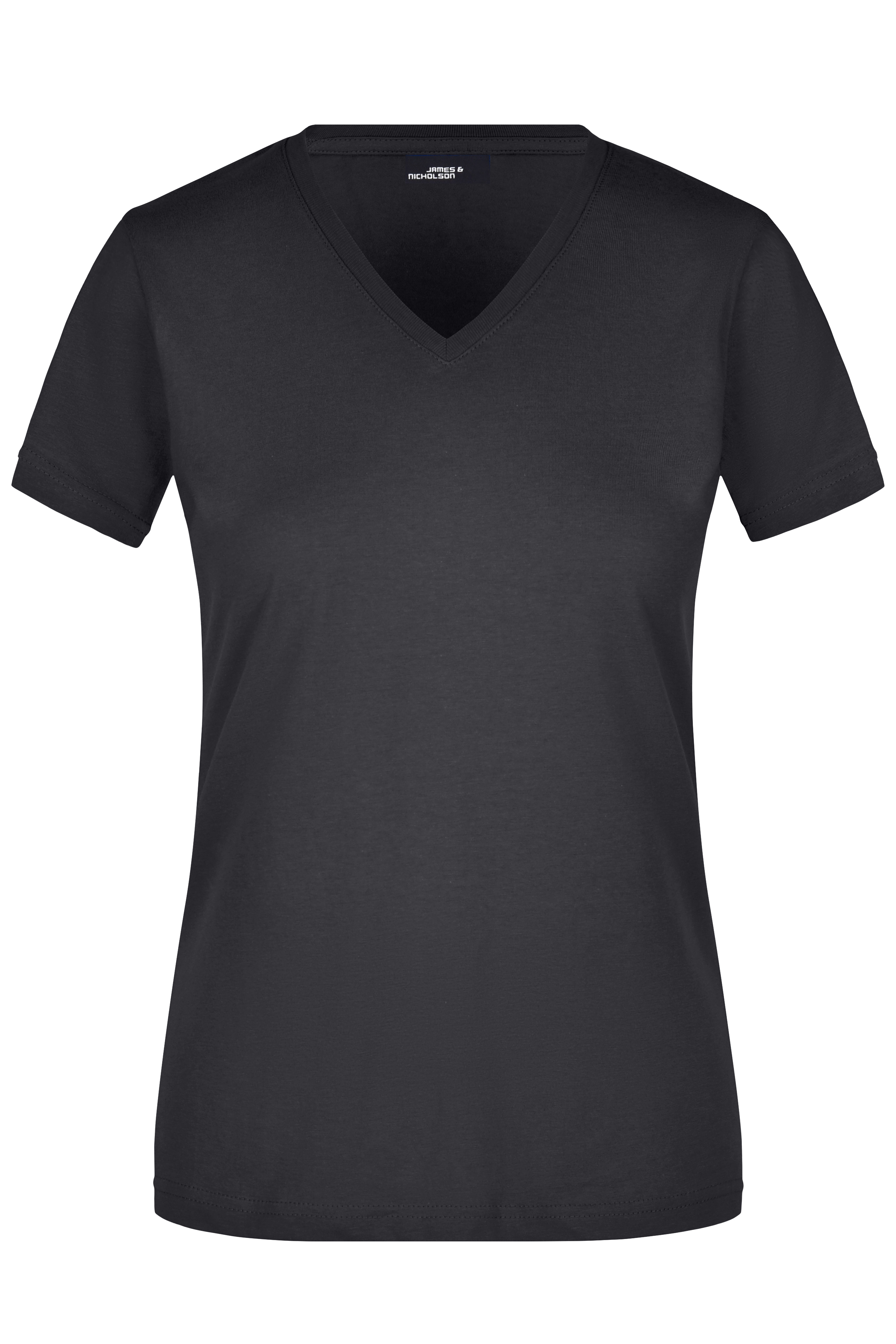 T-shirts JAMES & NICHOLSON Ladies` Slim Fit V-T voor bedrukking &amp; borduring