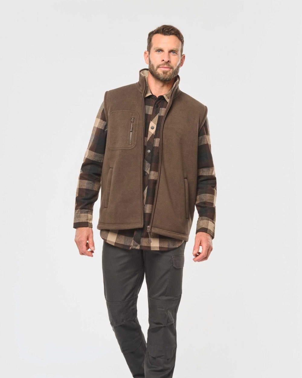 WK. DESIGNED TO WORK Bodywärmer aus Fleece mit Sherpa-Innenseite, Unisex Jacken personalisierbar