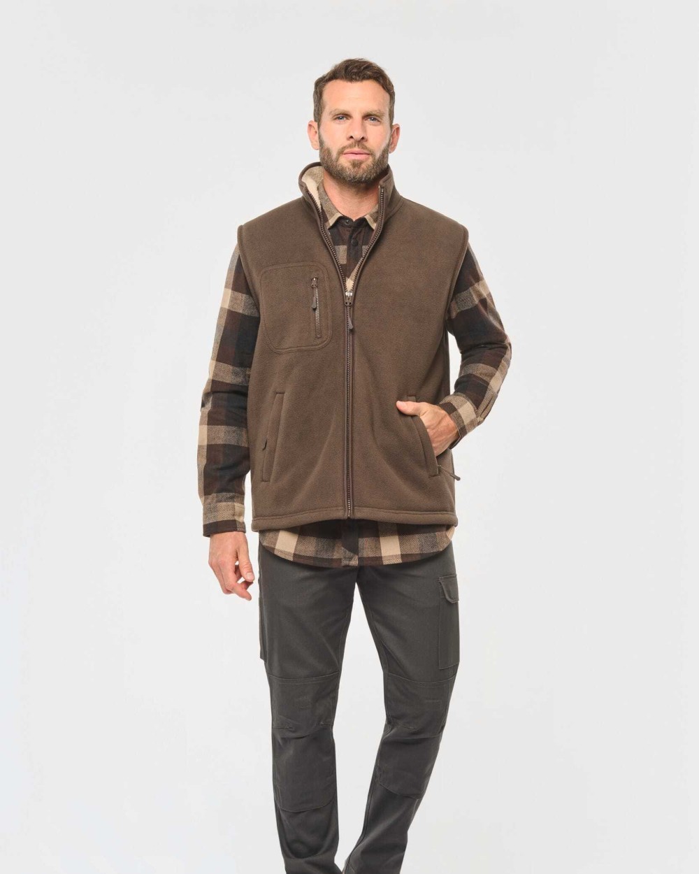 WK. DESIGNED TO WORK Bodywärmer aus Fleece mit Sherpa-Innenseite, Unisex Jacken personalisierbar