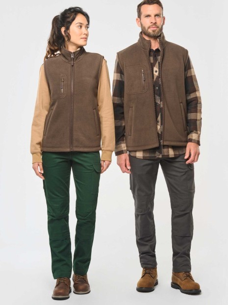 Vestes à personnaliser WK. DESIGNED TO WORK Bodywarmer polaire avec intérieur sherpa unisexe 