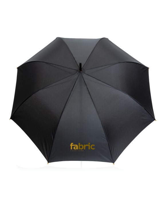 4DO 27" Impact AWARE™ RPET 190T Auto-Open Bambus-Schirm Regenschirme personalisierbar