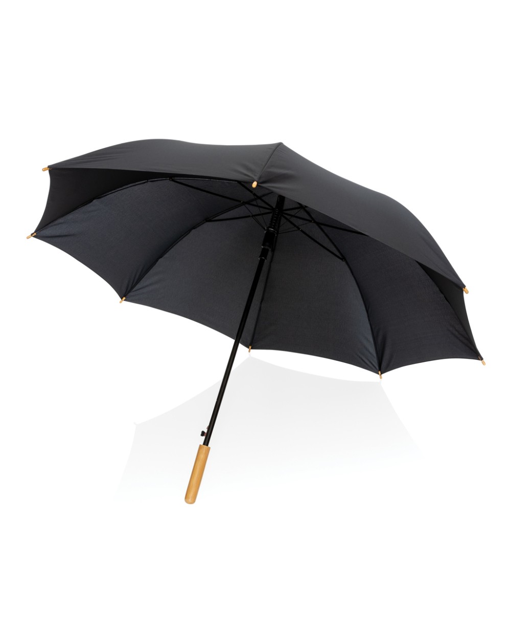 4DO 27" Impact AWARE™ RPET 190T Auto-Open Bambus-Schirm Regenschirme personalisierbar