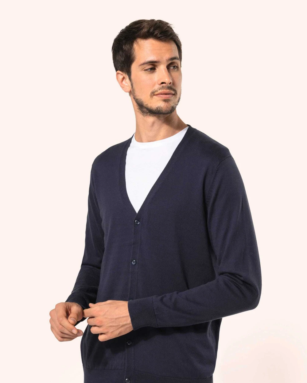 Truien KARIBAN Heren Supima® cardigan voor bedrukking &amp; borduring
