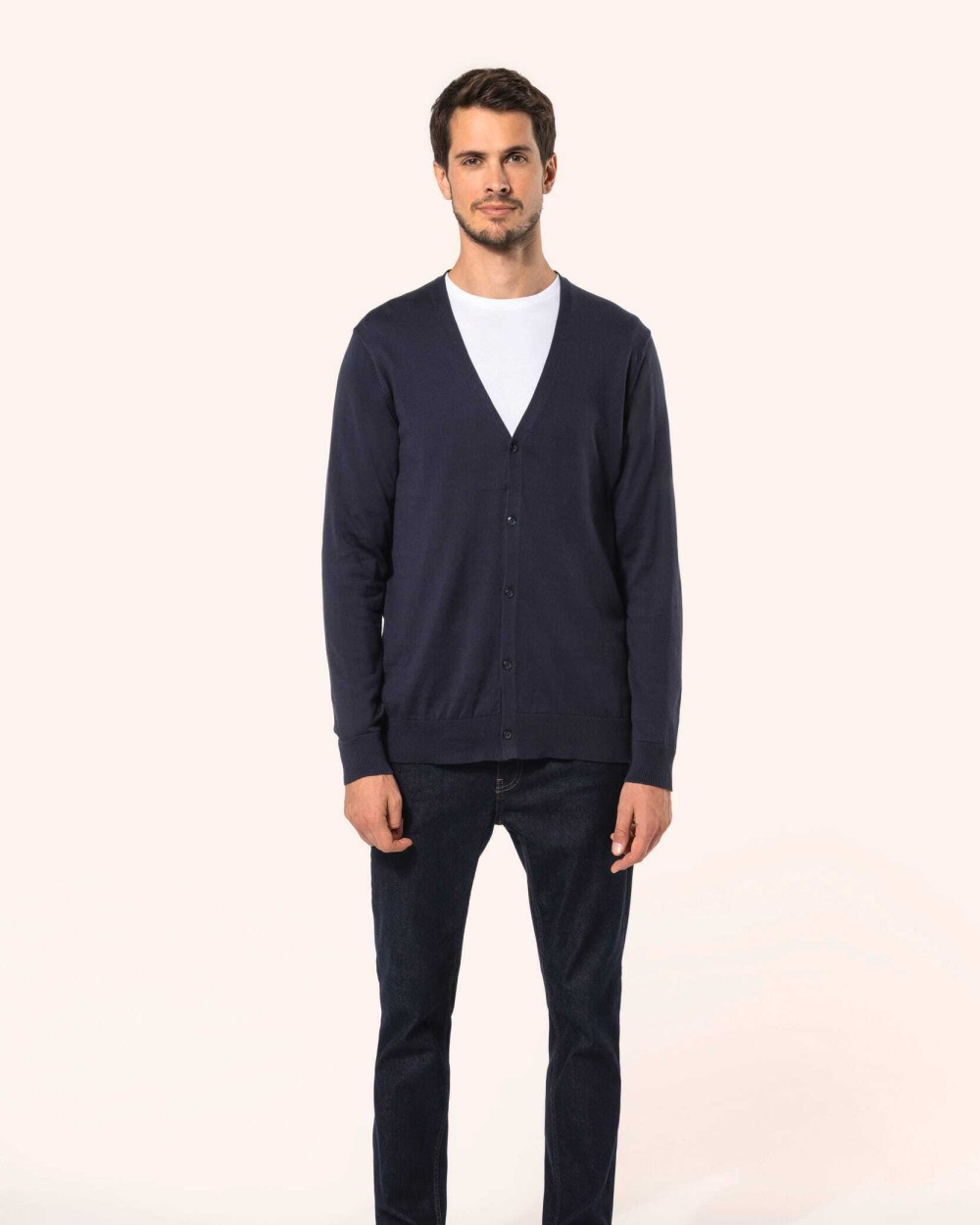 Truien KARIBAN Heren Supima® cardigan voor bedrukking &amp; borduring