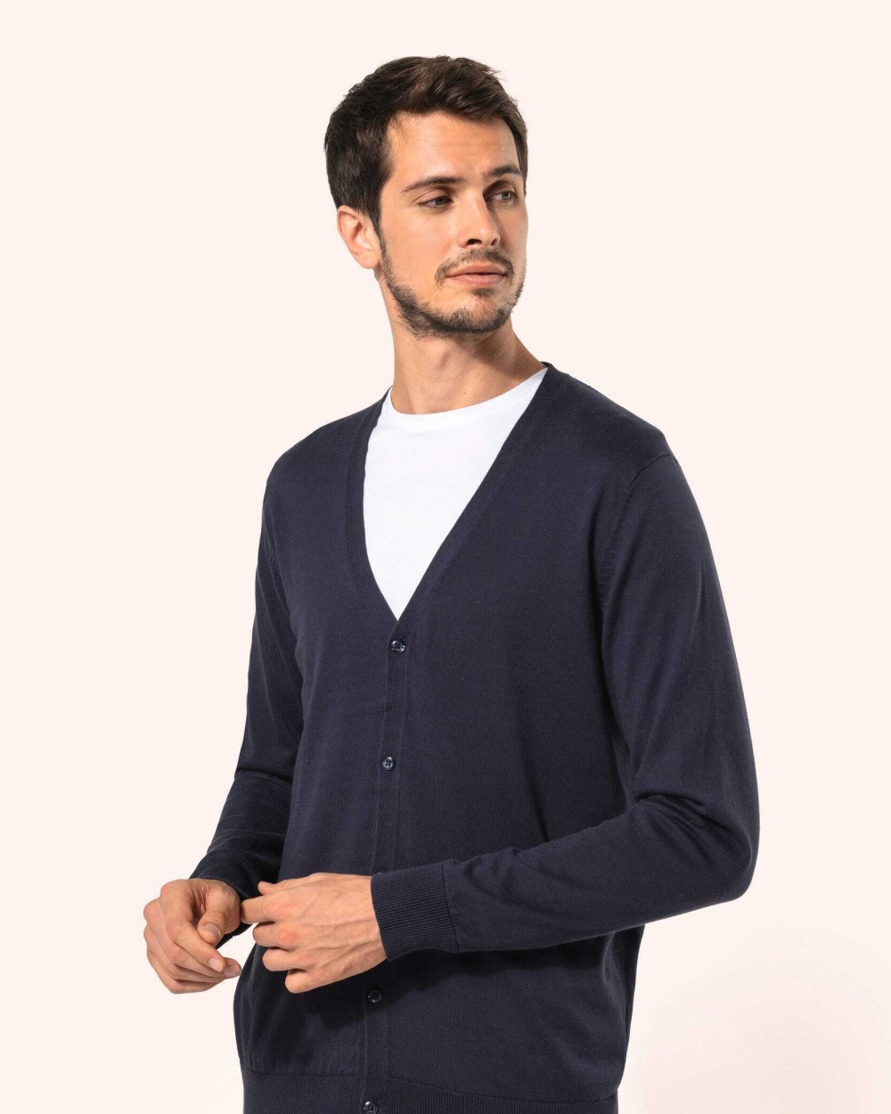 KARIBAN Herren Supima® Cardigan Pullovers personalisierbar