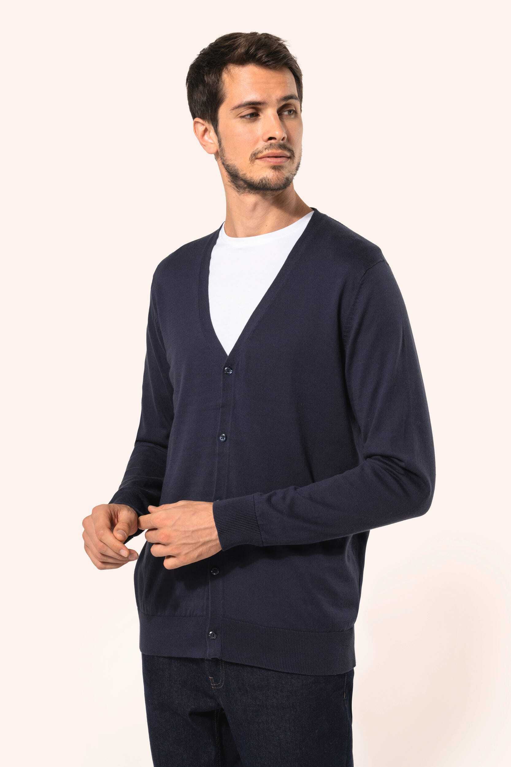 Pulls personnalisable KARIBAN Cardigan Supima® homme