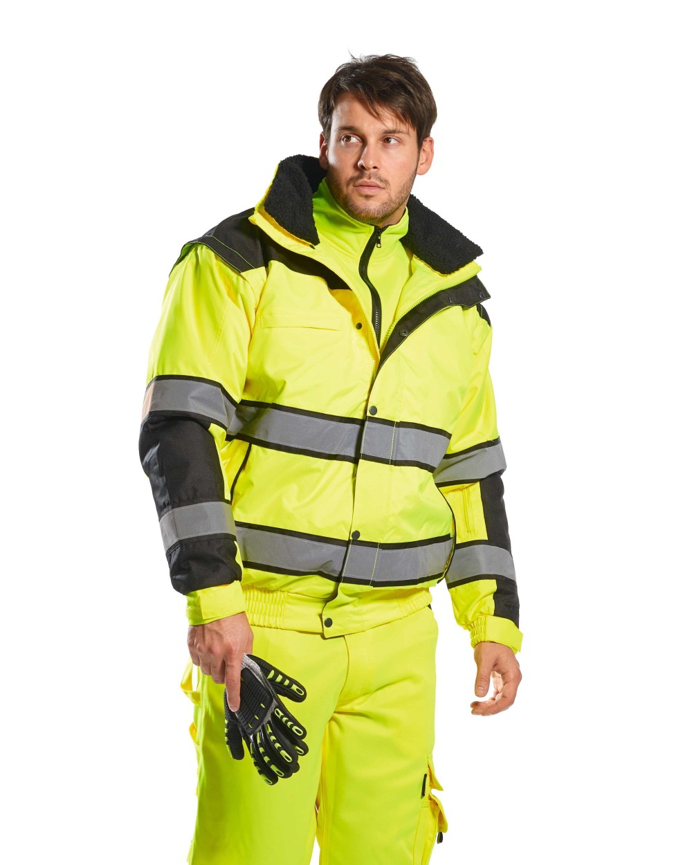 Vestes personnalisable PORTWEST Veste d’aviateur classique de haute visibilité (C466) EN471 CLASSE 3:2. EN343 Classe 3:1.