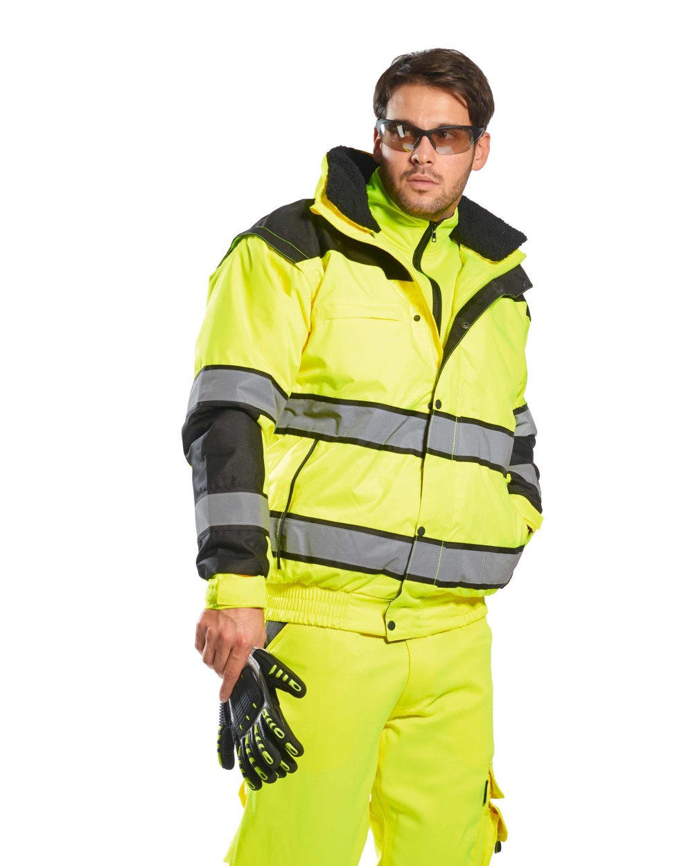 Vestes personnalisable PORTWEST Veste d’aviateur classique de haute visibilité (C466) EN471 CLASSE 3:2. EN343 Classe 3:1.