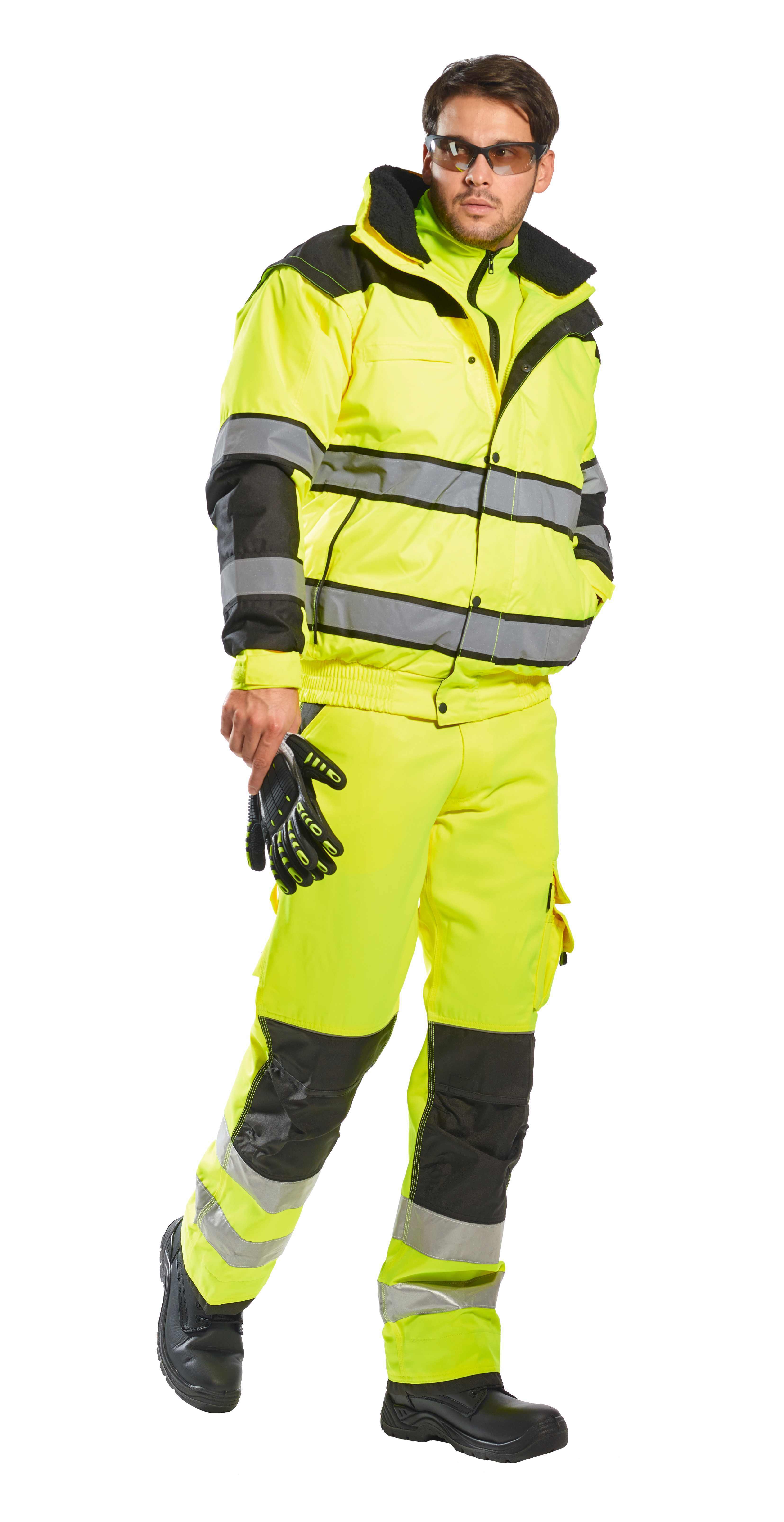 Vestes personnalisable PORTWEST Veste d’aviateur classique de haute visibilité (C466) EN471 CLASSE 3:2. EN343 Classe 3:1.
