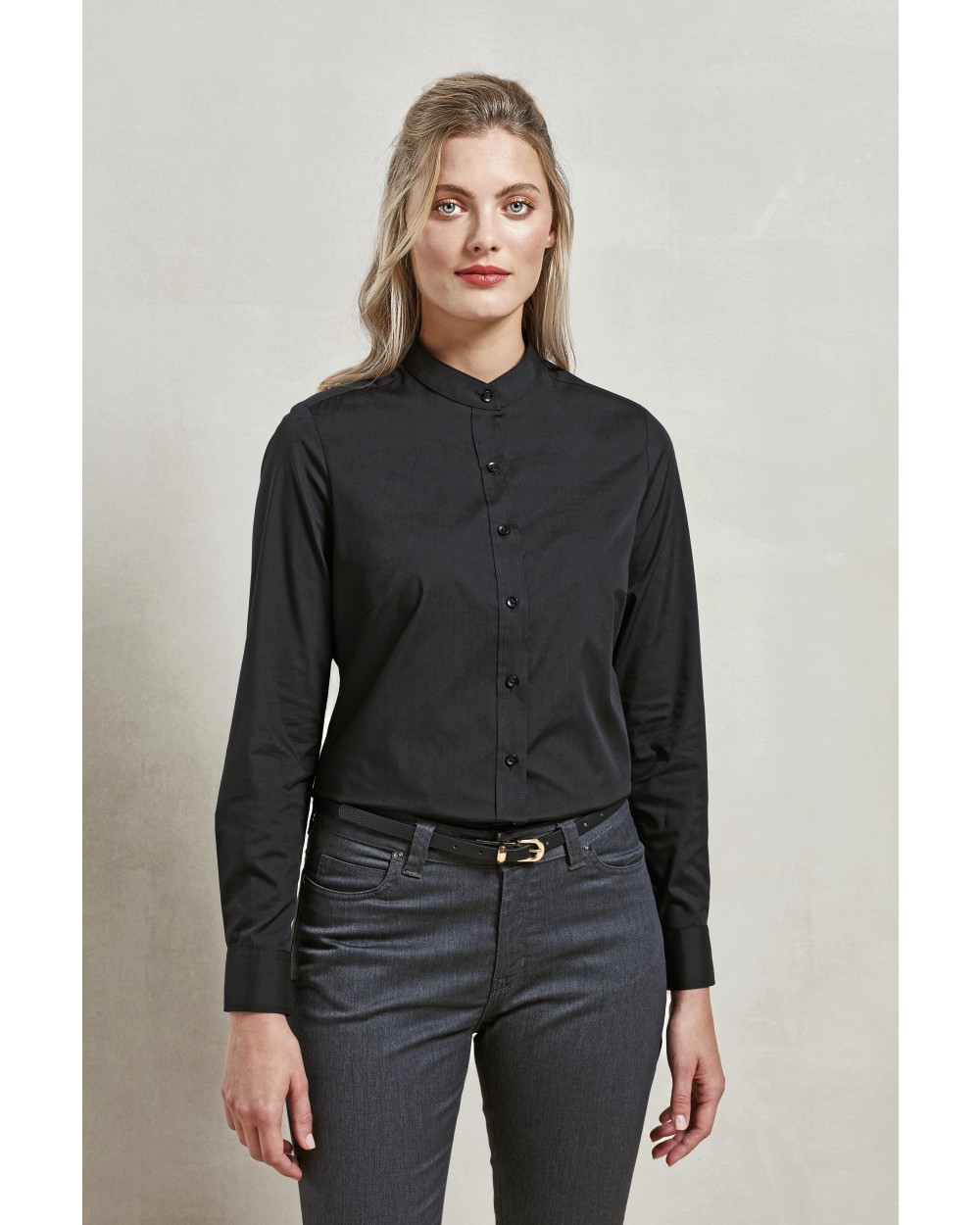 Hemden PREMIER Women´s Banded Collar Grandad Shirt voor bedrukking &amp; borduring