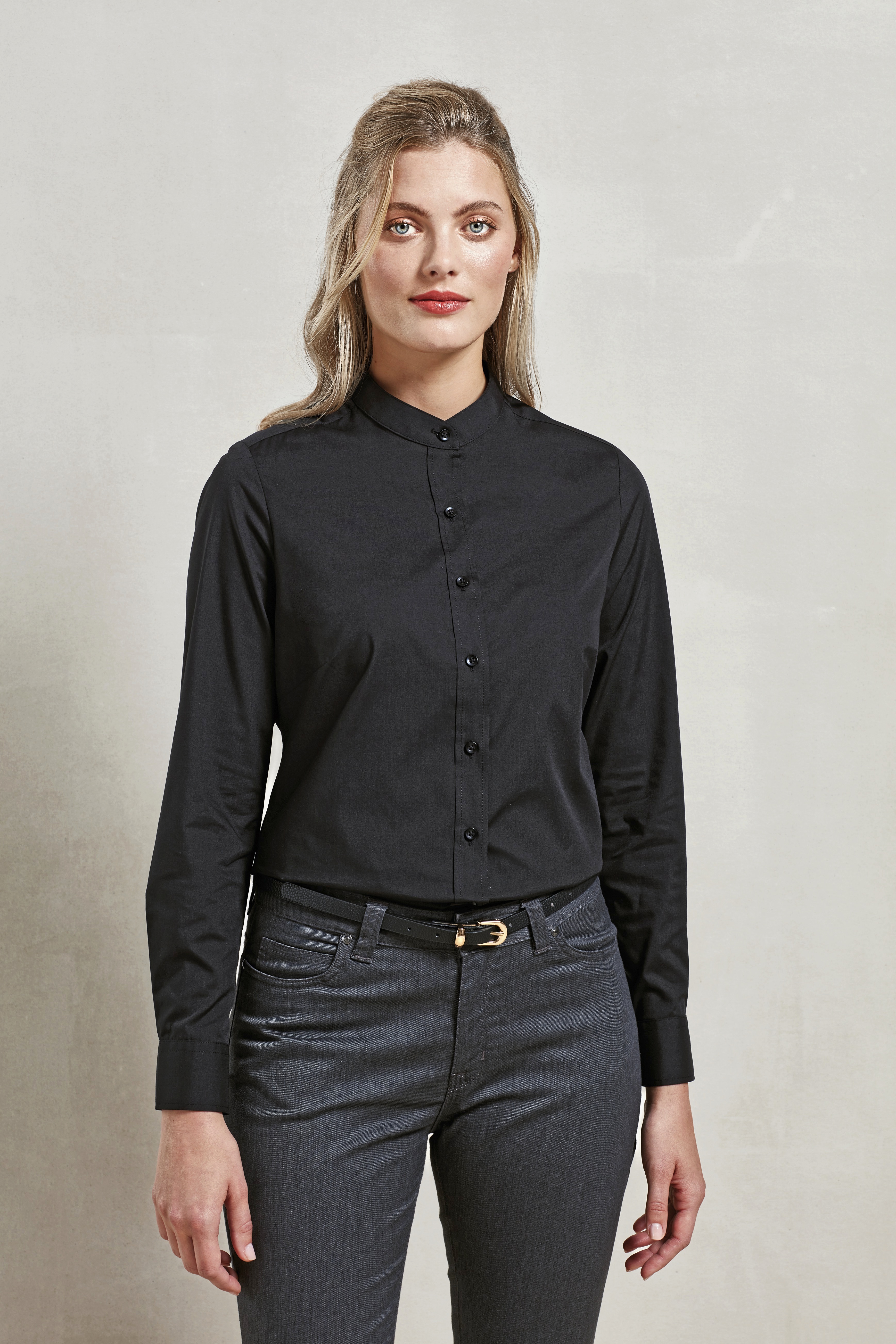 Chemises personnalisable PREMIER Women´s Banded Collar Grandad Shirt