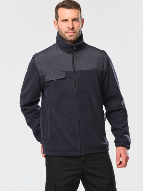 Laines polaires à personnaliser WK. DESIGNED TO WORK Veste polaire manches amovibles homme 