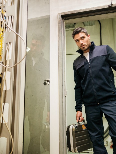 Laines polaires à personnaliser WK. DESIGNED TO WORK Veste polaire manches amovibles homme 