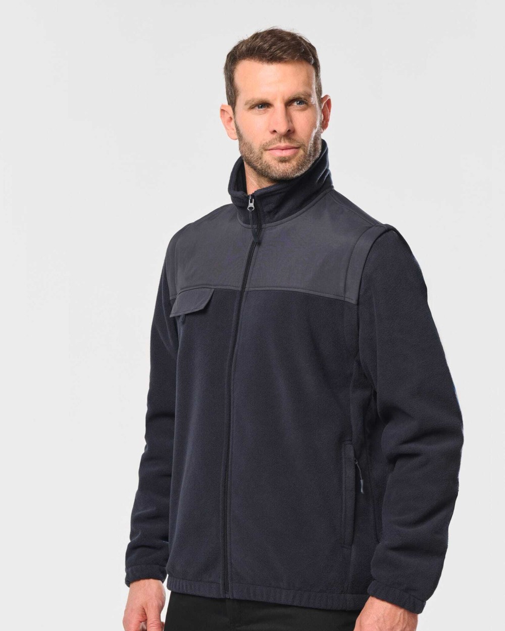 Laines polaires personnalisable WK. DESIGNED TO WORK Veste polaire manches amovibles homme