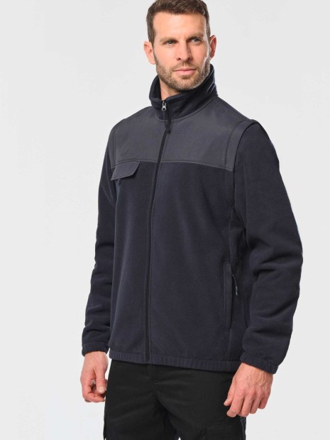 Laines polaires à personnaliser WK. DESIGNED TO WORK Veste polaire manches amovibles homme 