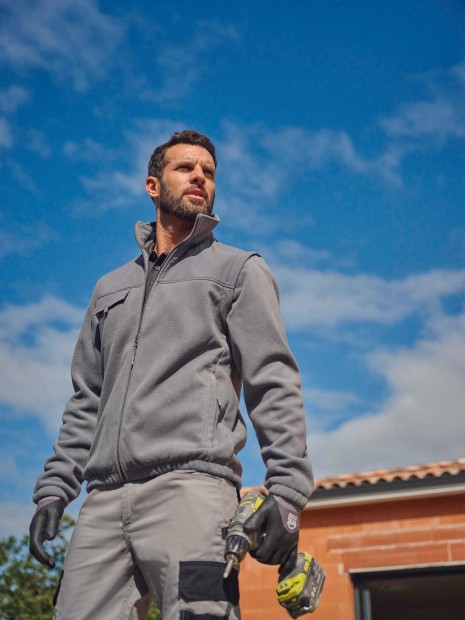 Laines polaires à personnaliser WK. DESIGNED TO WORK Veste polaire manches amovibles homme 