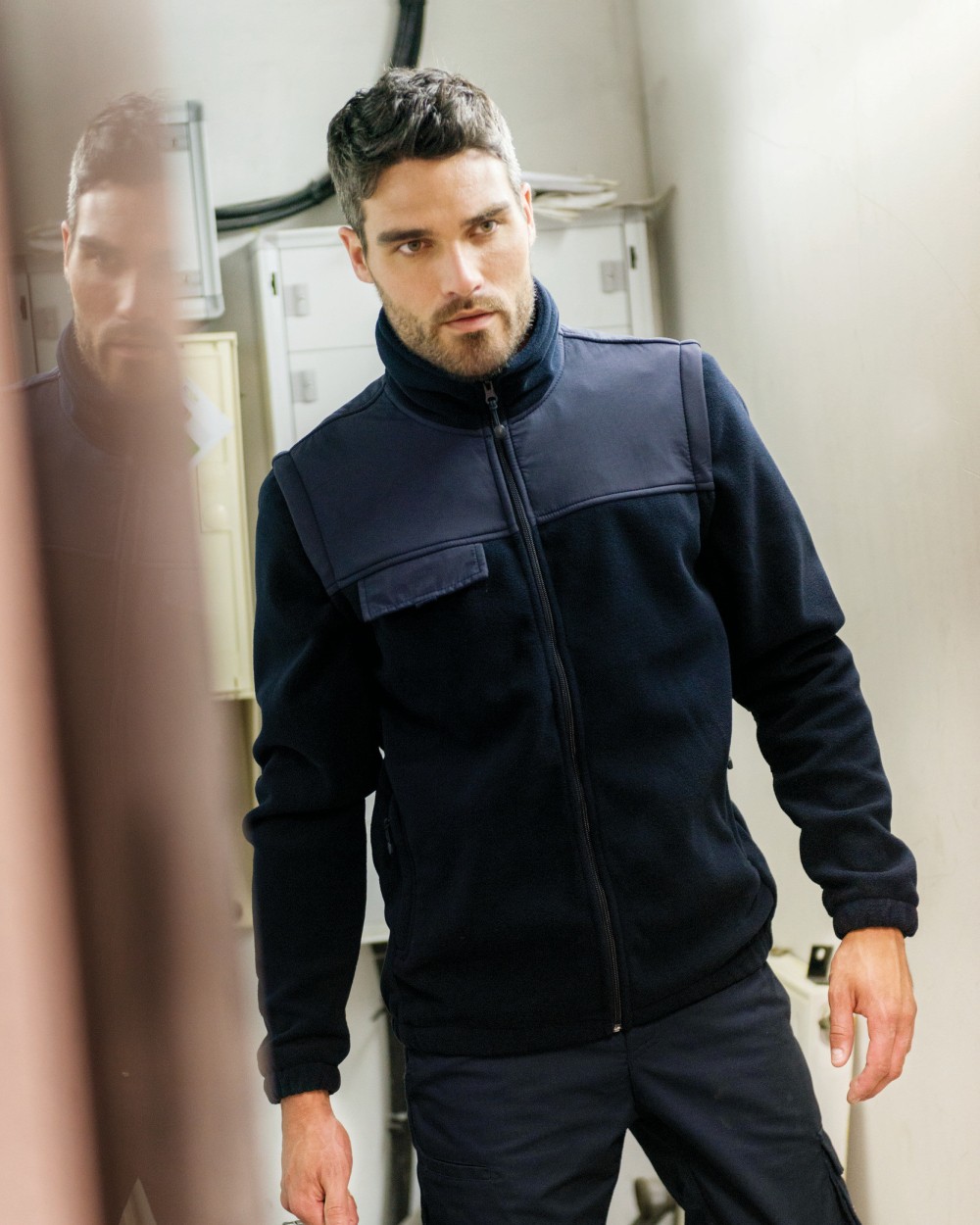 WK. DESIGNED TO WORK Fleecejacke mit abnehmbaren Ärmeln Polar Fleeces personalisierbar