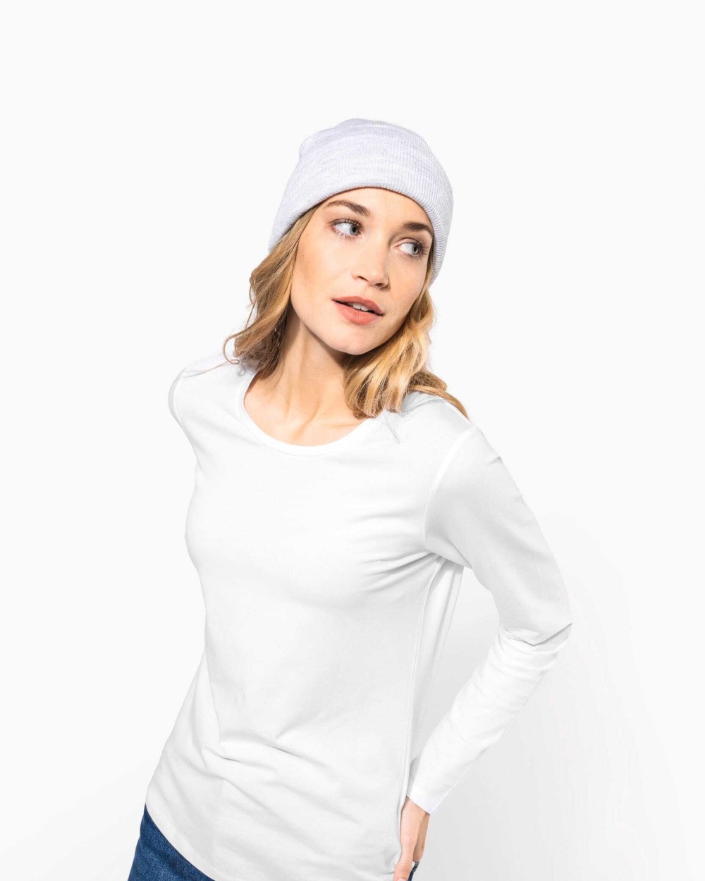 KARIBAN Damen Langarm-T-Shirt mit Rundhalsausschnitt T-Shirts personalisierbar