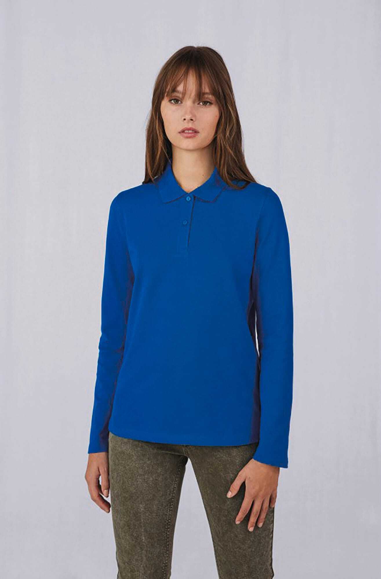 Polo's B&C MY POLO 180 Dames lange mouwen voor bedrukking &amp; borduring