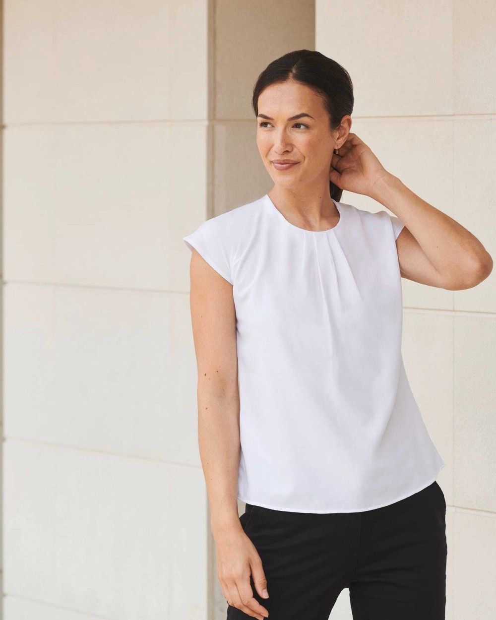 T-Shirts personnalisable HENBURY Top col plissé femme