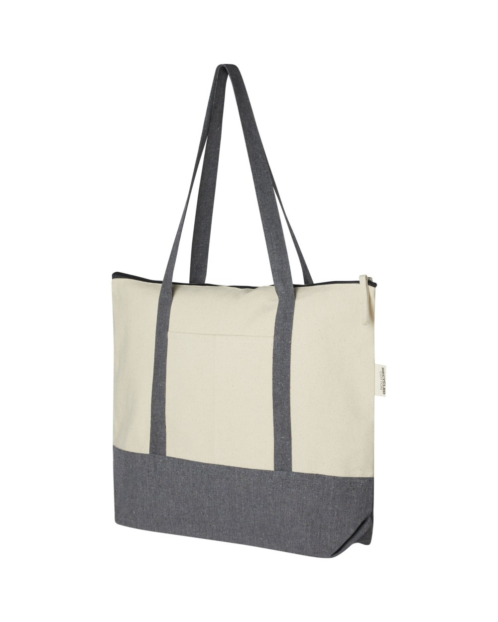 Tote bags 4DO Repose draagtas met rits van 320 g/m² gerecycled katoen 10L voor bedrukking &amp; borduring