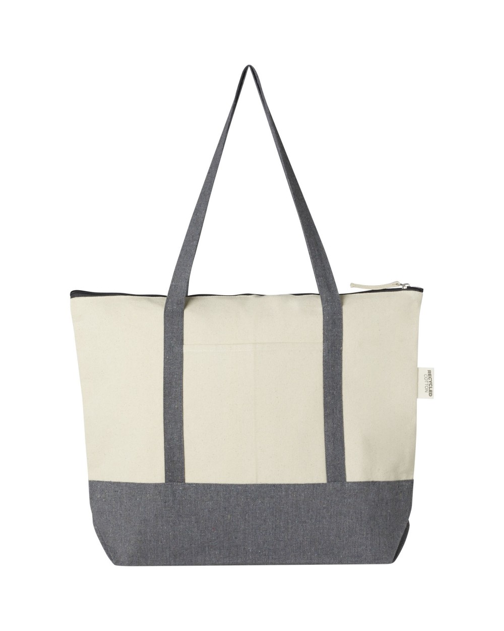Tote bags personnalisable 4DO Sac shopping à fermeture éclair 10 L en coton recyclé 320 g/m² Repose