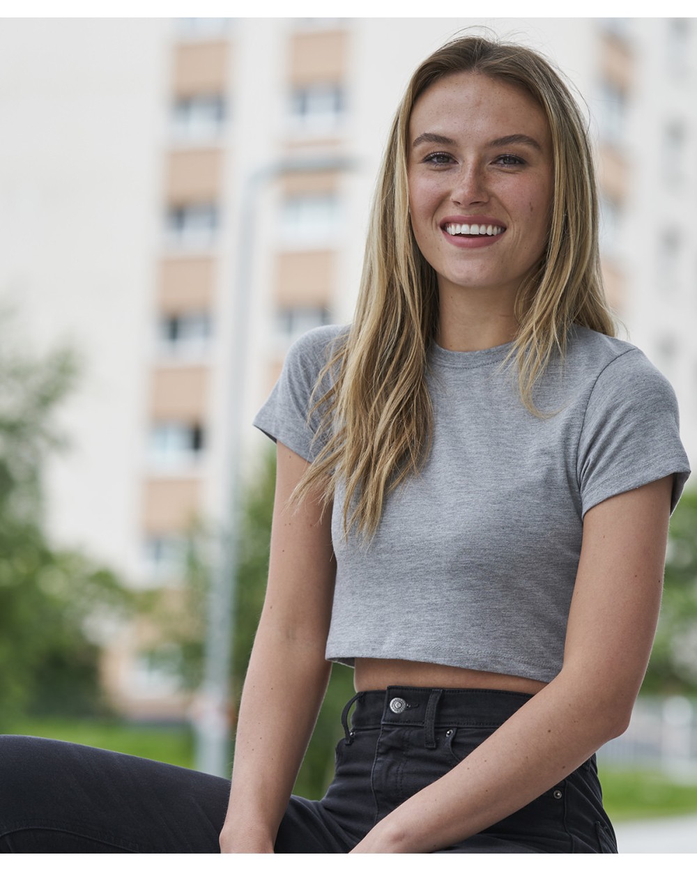 T-shirts AWDIS WOMEN'S TRI-BLEND CROPPED T voor bedrukking &amp; borduring