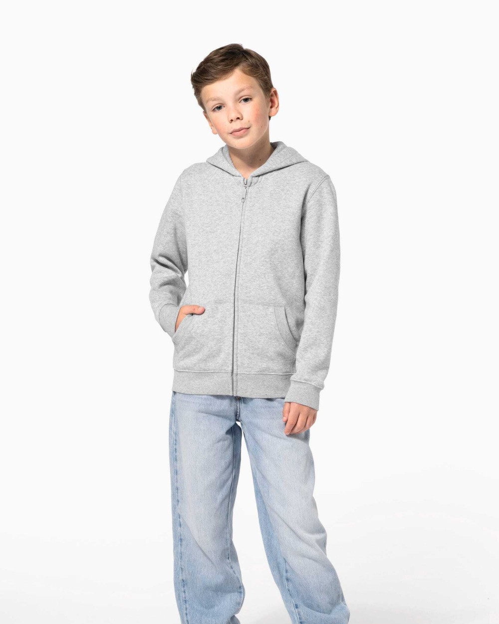 Sweat-shirts personnalisable KARIBAN Sweat-shirt recyclé zippé à capuche enfant