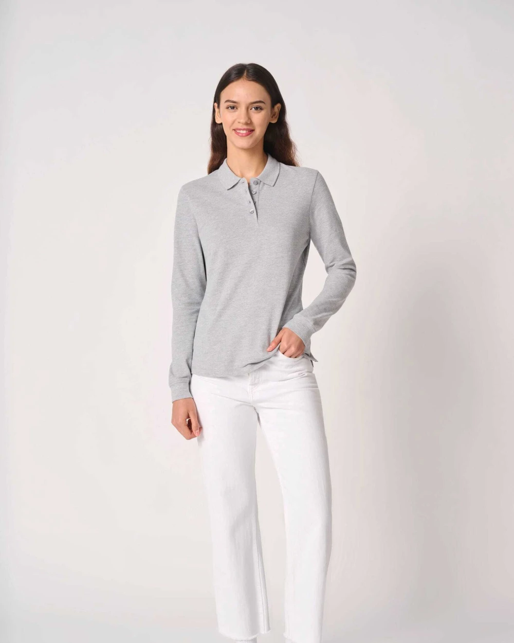 Polos personnalisable IDEAL BASIC BRAND Polo piqué LSL femme