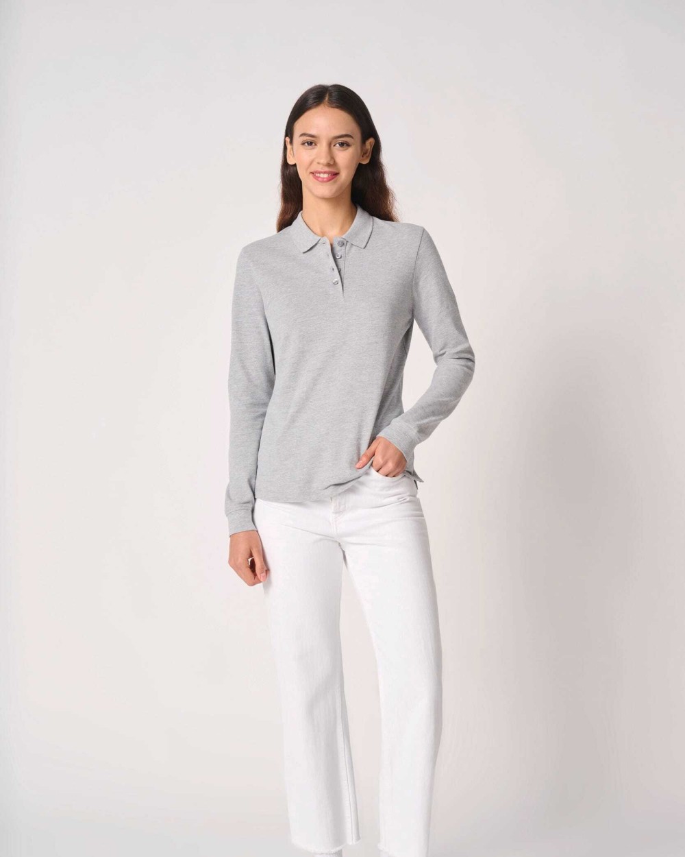 Polos personnalisable IDEAL BASIC BRAND Polo piqué LSL femme