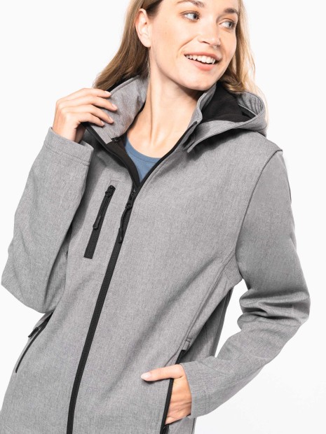 Softshells à personnaliser KARIBAN Veste Softshell 3 couches à capuche avec manches amovibles unisexe 