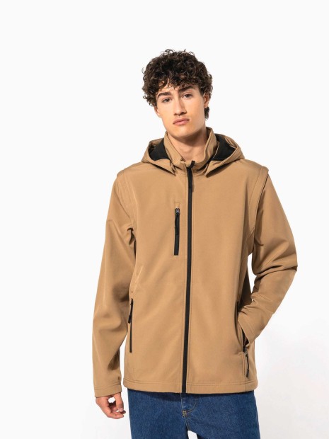 Softshells à personnaliser KARIBAN Veste Softshell 3 couches à capuche avec manches amovibles unisexe 