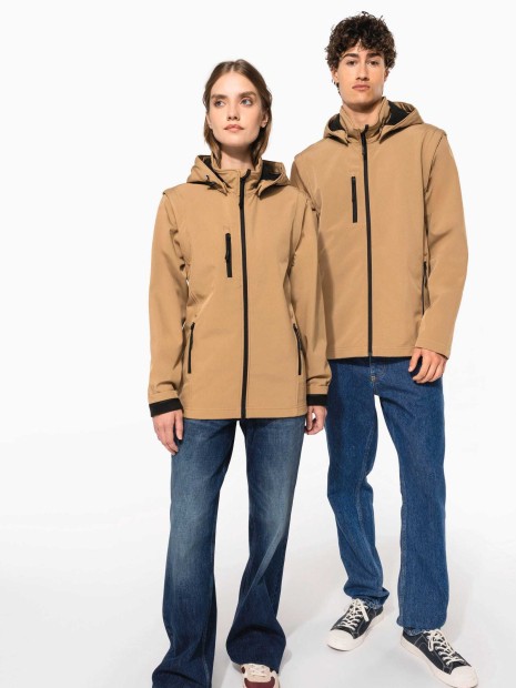 Softshells à personnaliser KARIBAN Veste Softshell 3 couches à capuche avec manches amovibles unisexe 