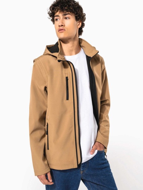 Softshells à personnaliser KARIBAN Veste Softshell 3 couches à capuche avec manches amovibles unisexe 