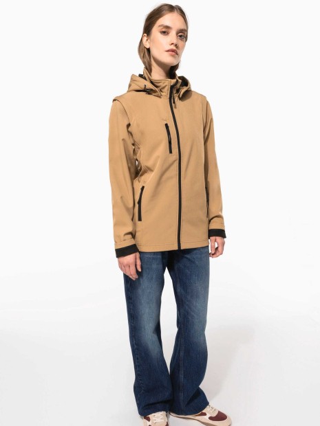 Softshells à personnaliser KARIBAN Veste Softshell 3 couches à capuche avec manches amovibles unisexe 