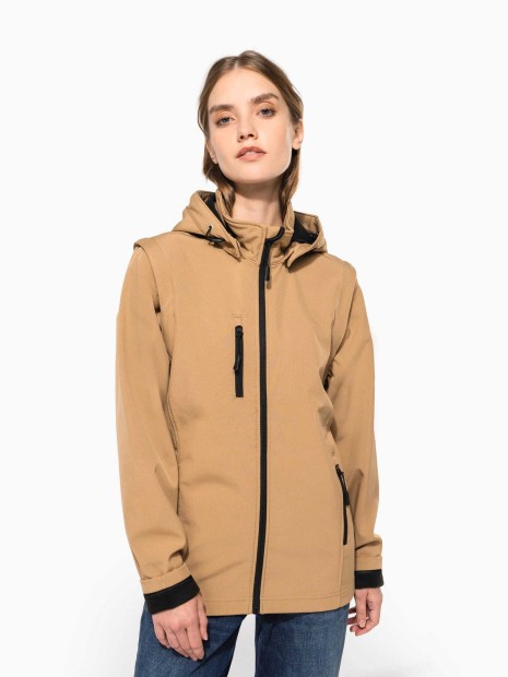 Softshells à personnaliser KARIBAN Veste Softshell 3 couches à capuche avec manches amovibles unisexe 