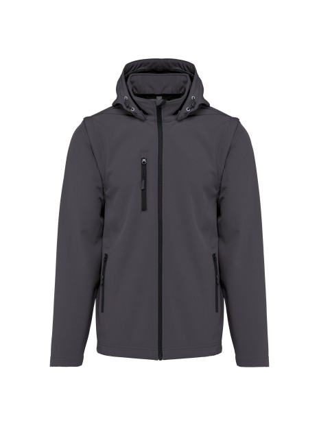 KARIBAN Veste Softshell 3 couches à capuche avec manches amovibles unisexe /api/colors/20c94c25-18de-40b8-aaba-78338c33ca22 personnalisable