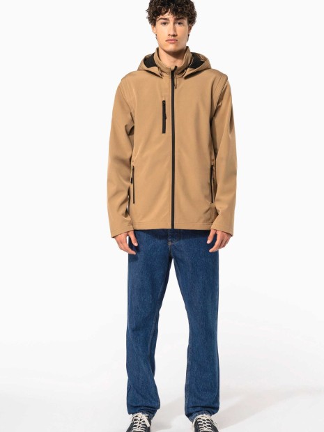 Softshells à personnaliser KARIBAN Veste Softshell 3 couches à capuche avec manches amovibles unisexe 