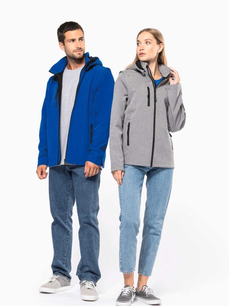 Softshells à personnaliser KARIBAN Veste Softshell 3 couches à capuche avec manches amovibles unisexe 