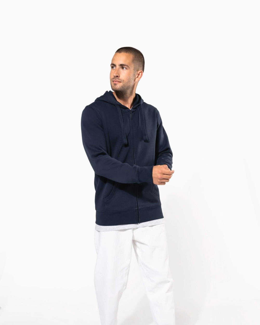 Sweaters & hoodies KARIBAN Hooded Sweater Met Rits voor bedrukking &amp; borduring