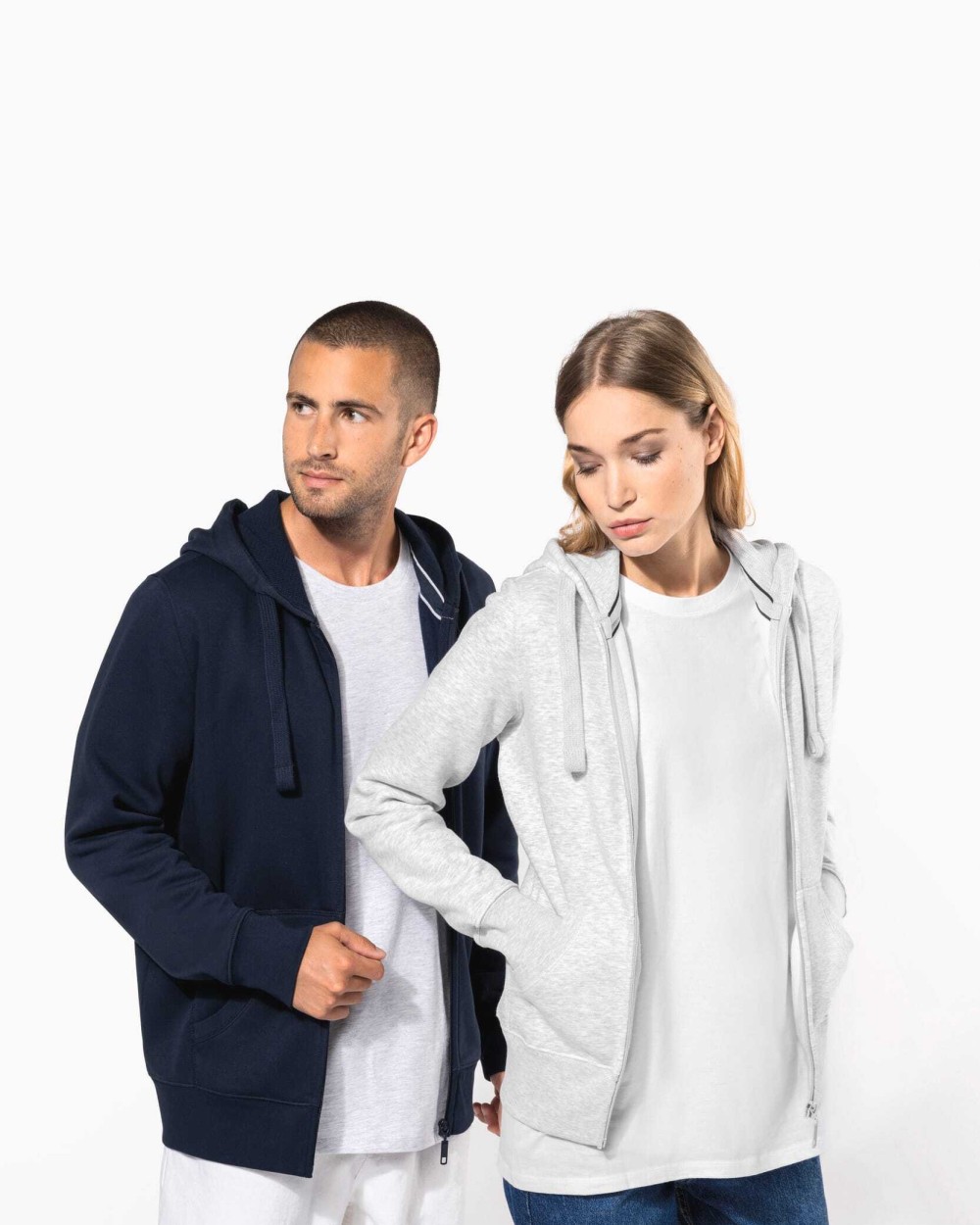 Sweaters & hoodies KARIBAN Hooded Sweater Met Rits voor bedrukking &amp; borduring